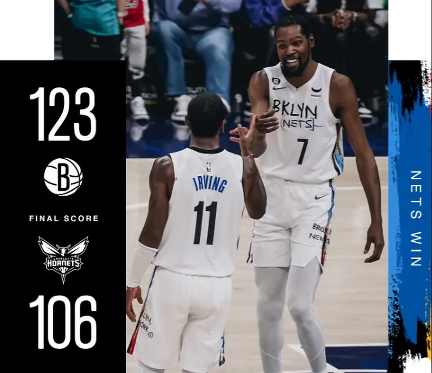 篮网力克黄蜂，取得胜利